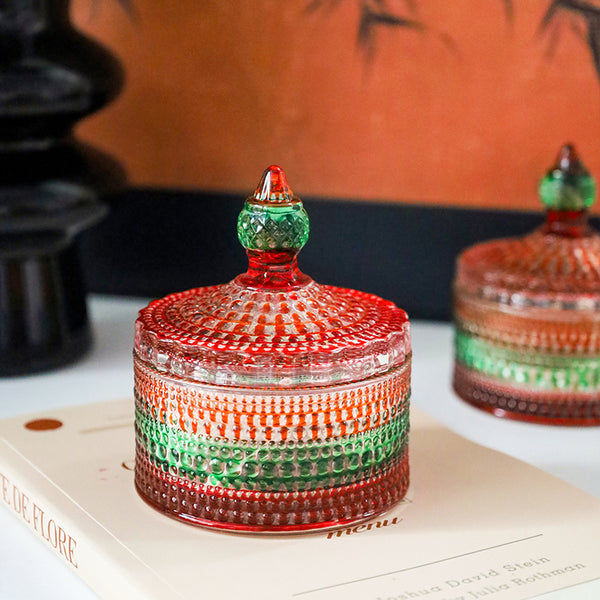 Hannah Coloured Glass Trinket Jar