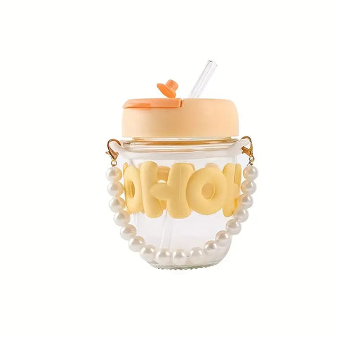 Mika Cup – Glass Sipper with Straw & Lid