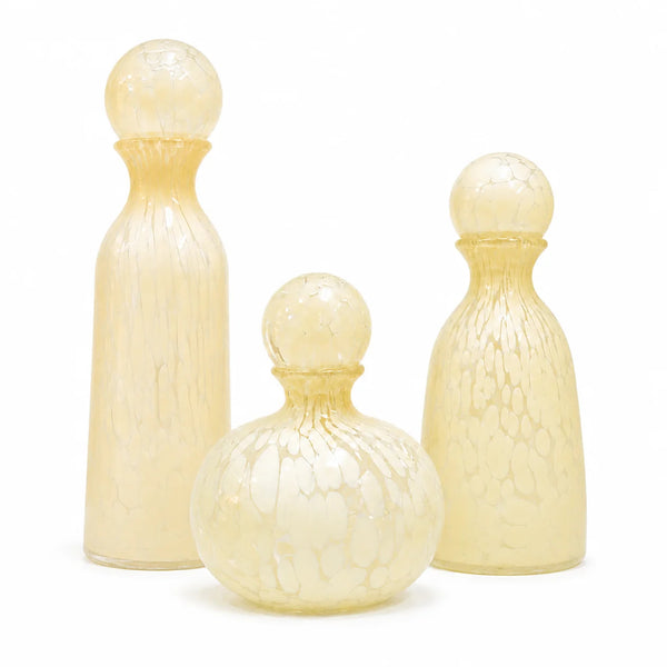 Beige Speckled Glass Jars