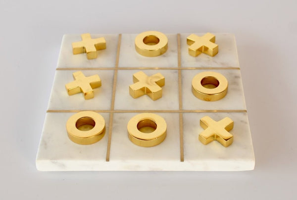 Marble & Brass Tic Tac Toe