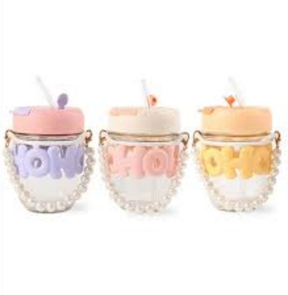 Mika Cup – Glass Sipper with Straw & Lid