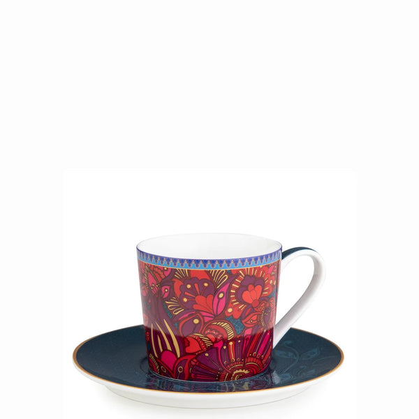 Kashmir Teacup & Saucer – Set of 4