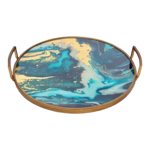 Round marble pattern tray