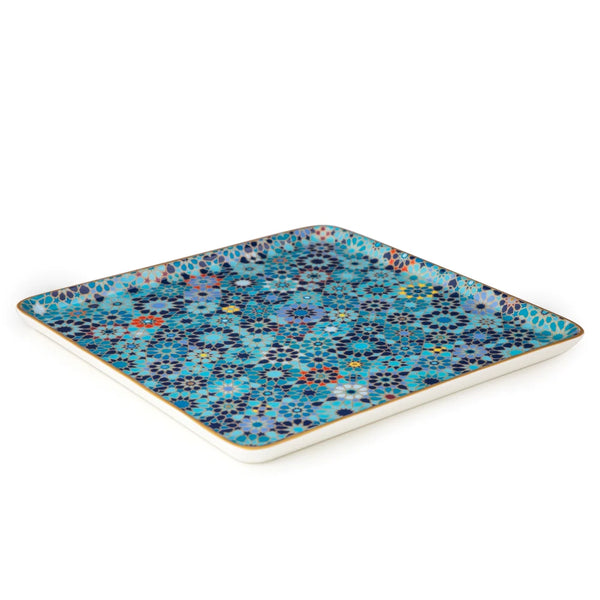 Moucharabieh Blue Large Square Platter.