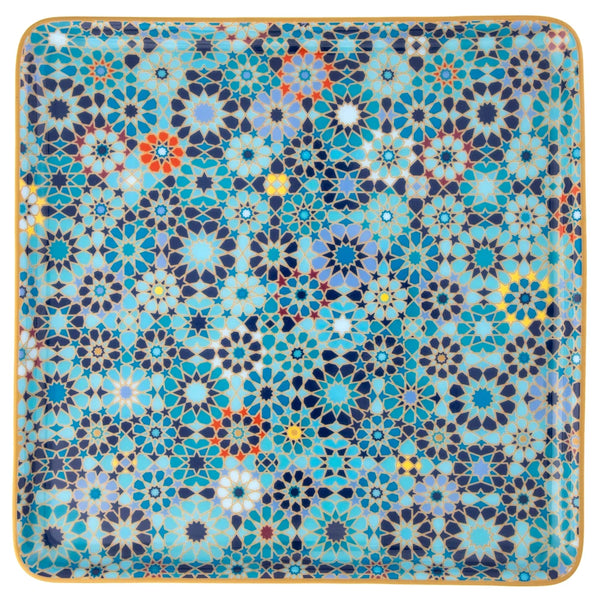 Moucharabieh Blue Large Square Platter.
