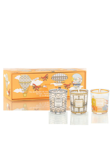 My First Baobab Trio Travel Candles Brussels-Roma-St Tropez
