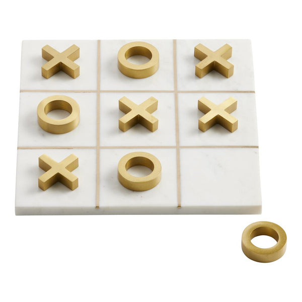 Marble & Brass Tic Tac Toe