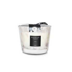 Baobab collection white pearls candle max10