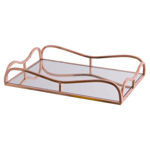 Rectangle tray with rose gold detailing